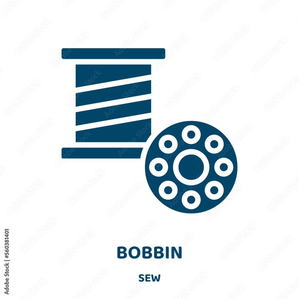 Poster bobbin vector icon from sew collection. spool filled flat symbol for mobile concept and web design. 