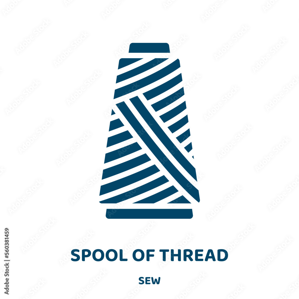 Poster spool of thread vector icon from sew collection. spool filled flat symbol for mobile concept and web