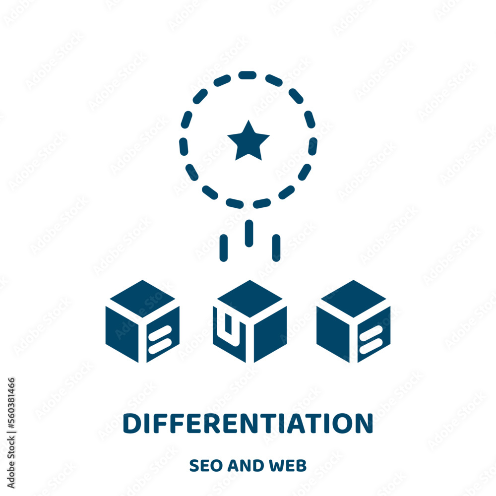 Poster differentiation vector icon from seo and web collection. differential filled flat symbol for mobile 