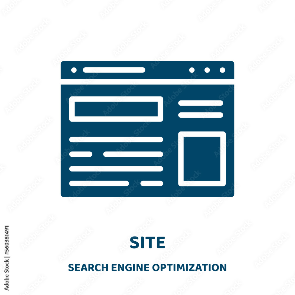 Poster site vector icon from search engine optimization collection. network filled flat symbol for mobile c