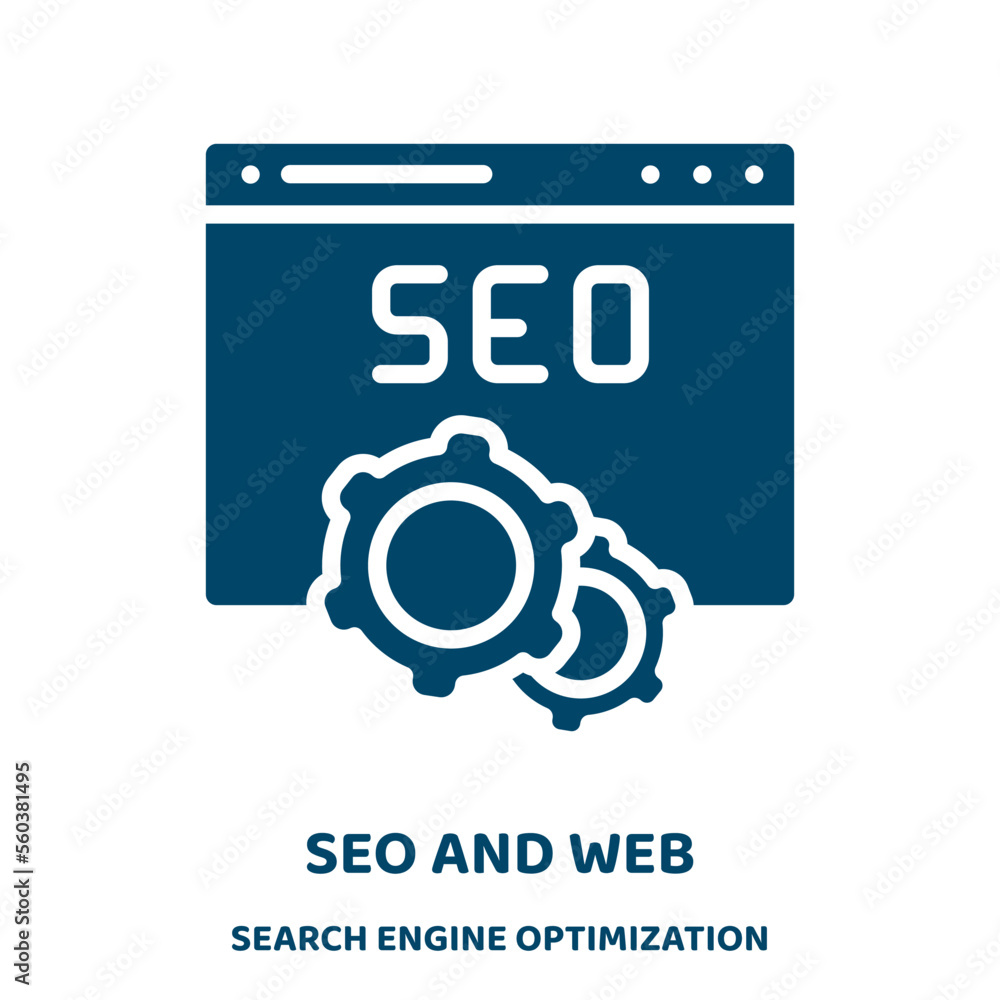 Poster seo and web vector icon from search engine optimization collection. seo filled flat symbol for mobil