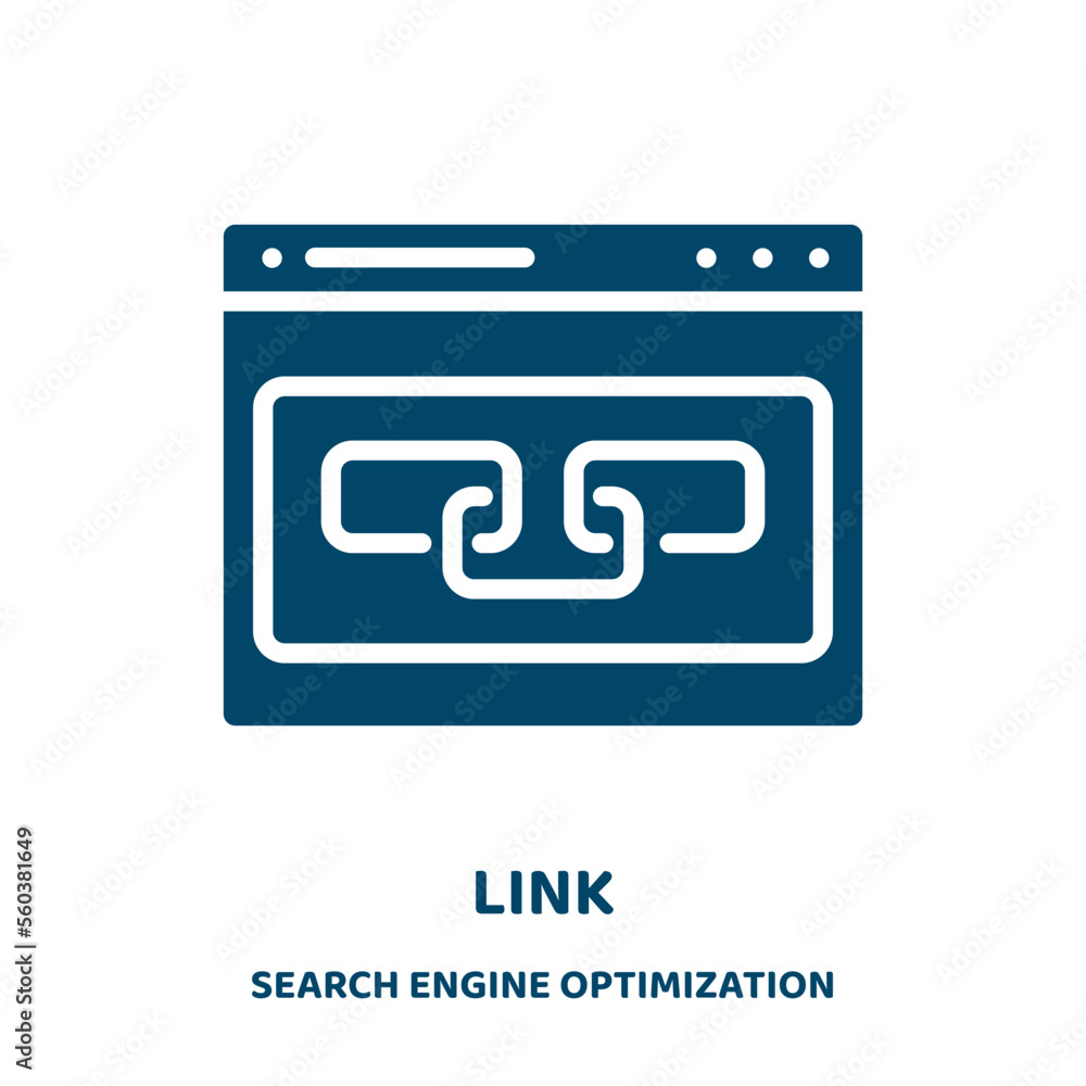 Poster link vector icon from search engine optimization collection. website filled flat symbol for mobile c
