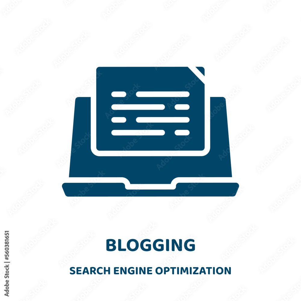 Aufkleber blogging vector icon from search engine optimization collection. blog filled flat symbol for mobile 