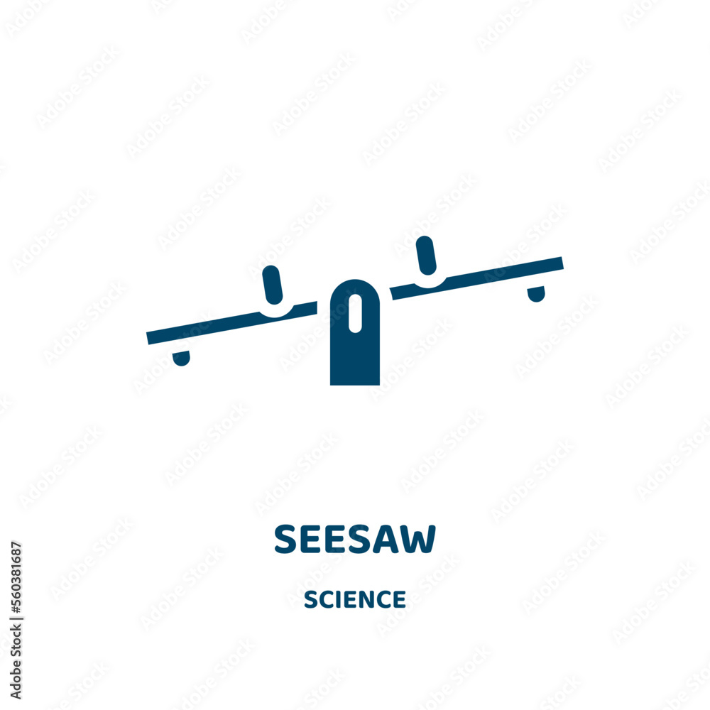 Poster seesaw vector icon from science collection. playground filled flat symbol for mobile concept and web