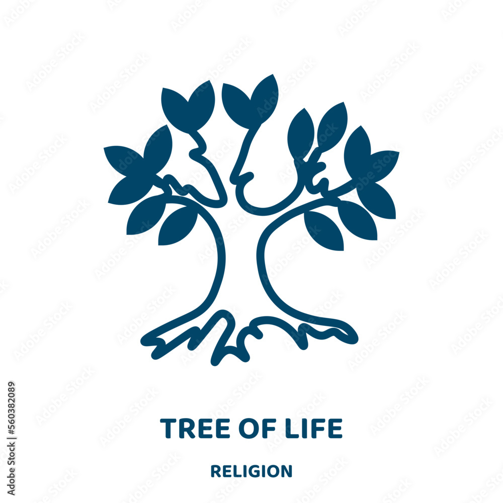 Wall mural tree of life vector icon from religion collection. tree filled flat symbol for mobile concept and we