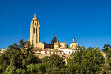 Fototapeta na wymiar Catedral de Santa Maria de Segovia at Segovia, Castilla y Leon, Spain
