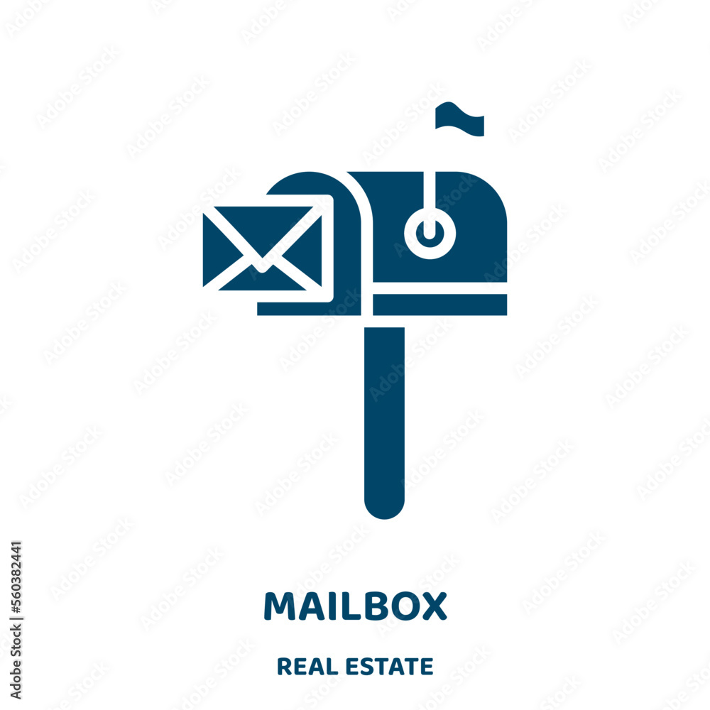 Poster mailbox vector icon from real estate collection. mail filled flat symbol for mobile concept and web 