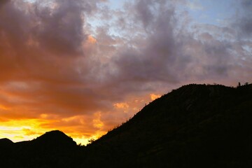 sunset in the mountains