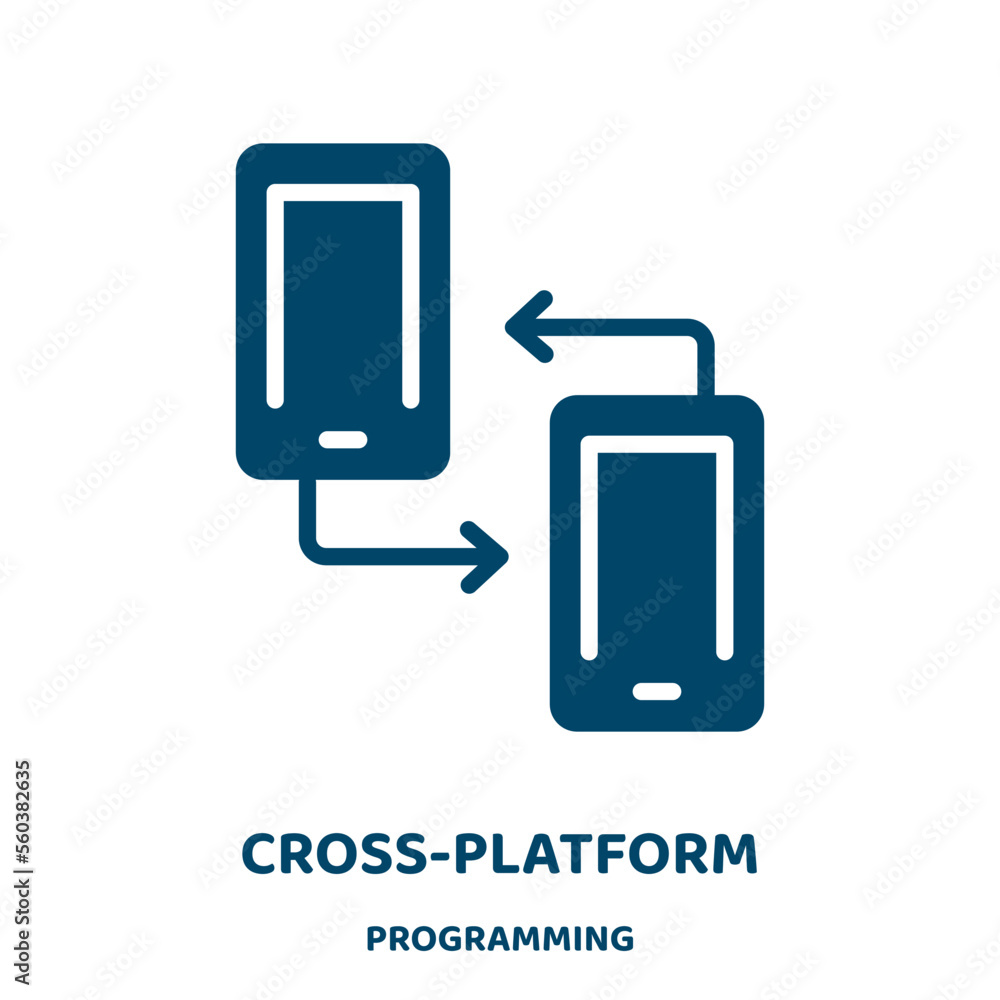 Poster cross-platform vector icon from programming collection. platform filled flat symbol for mobile conce