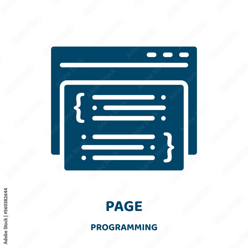 Poster page vector icon from programming collection. simple filled flat symbol for mobile concept and web d