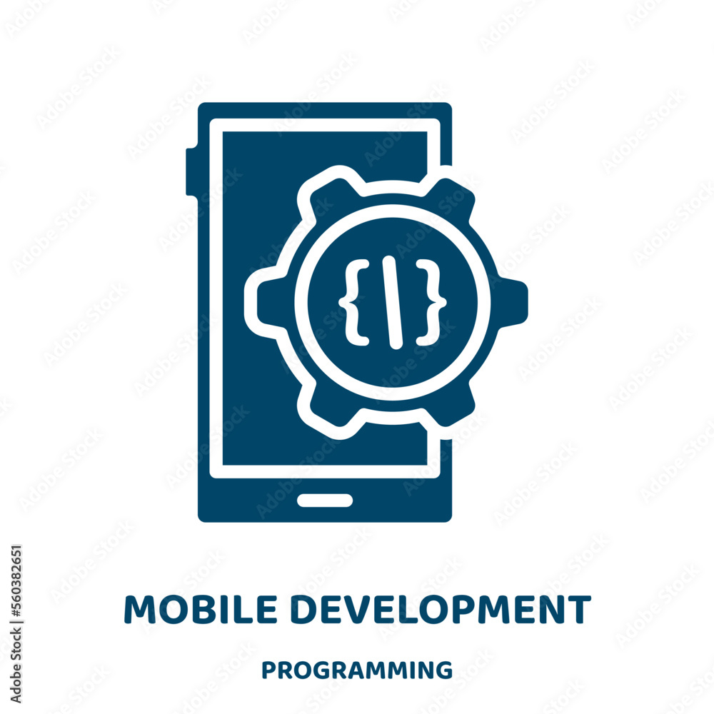 Aufkleber mobile development vector icon from programming collection. development filled flat symbol for mobil