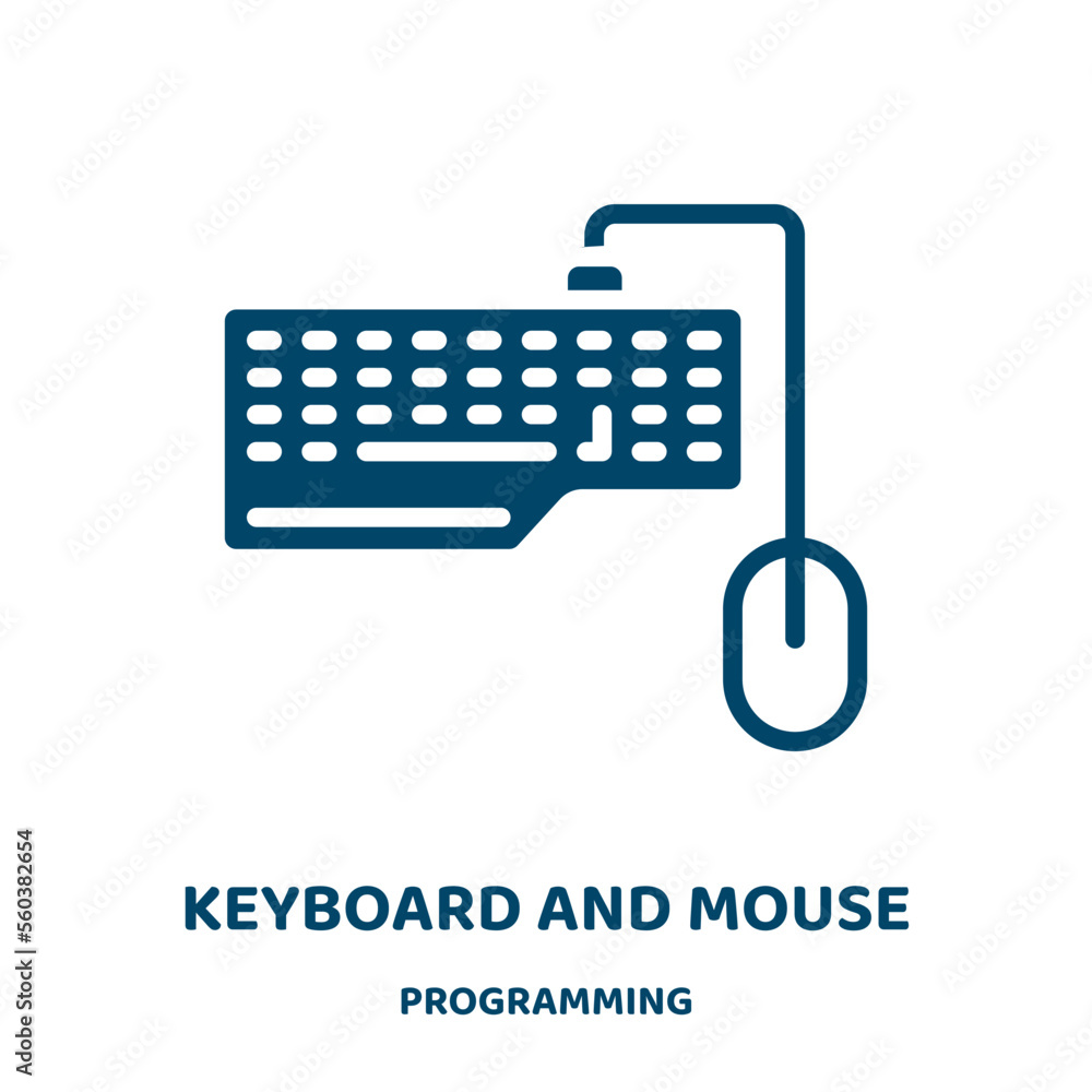 Poster keyboard and mouse vector icon from programming collection. mouse filled flat symbol for mobile conc