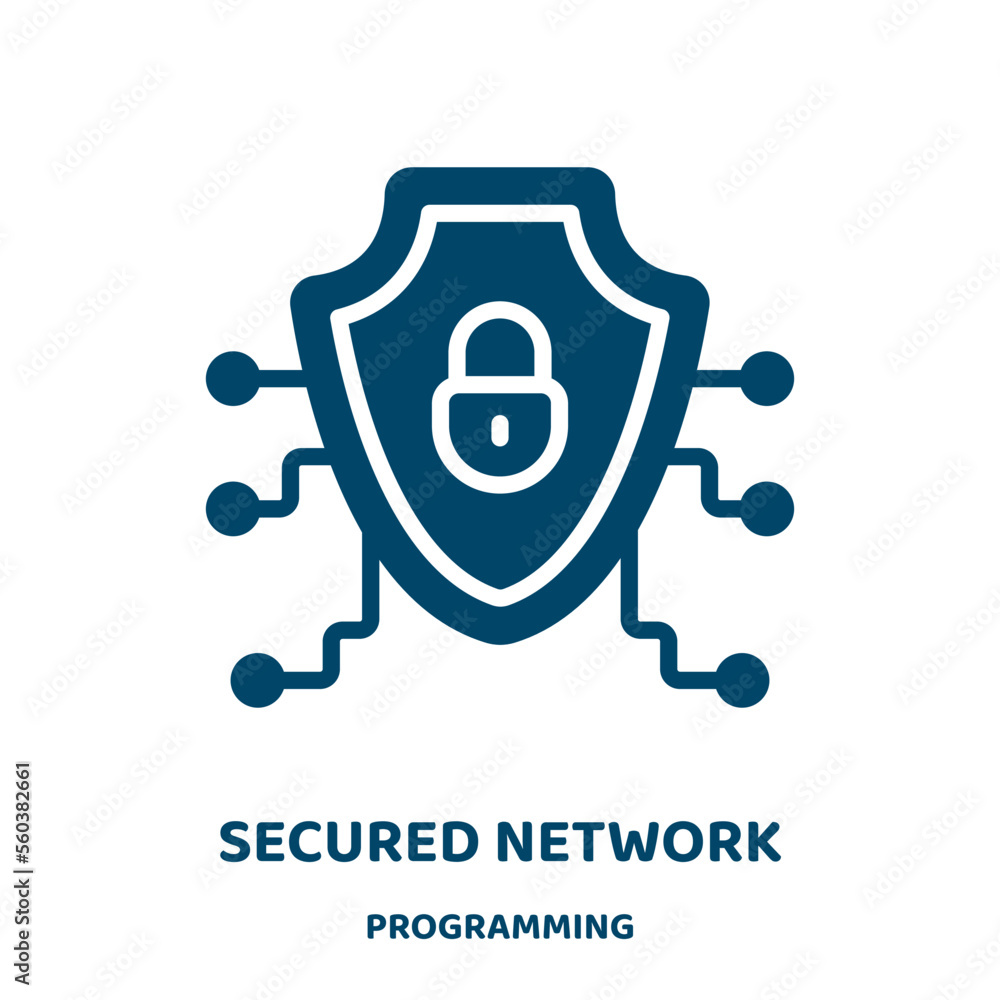 Aufkleber secured network vector icon from programming collection. network filled flat symbol for mobile conce