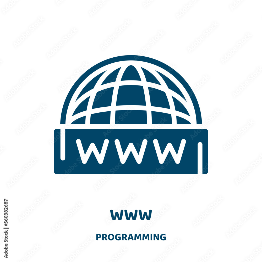 Aufkleber www vector icon from programming collection. internet filled flat symbol for mobile concept and web 