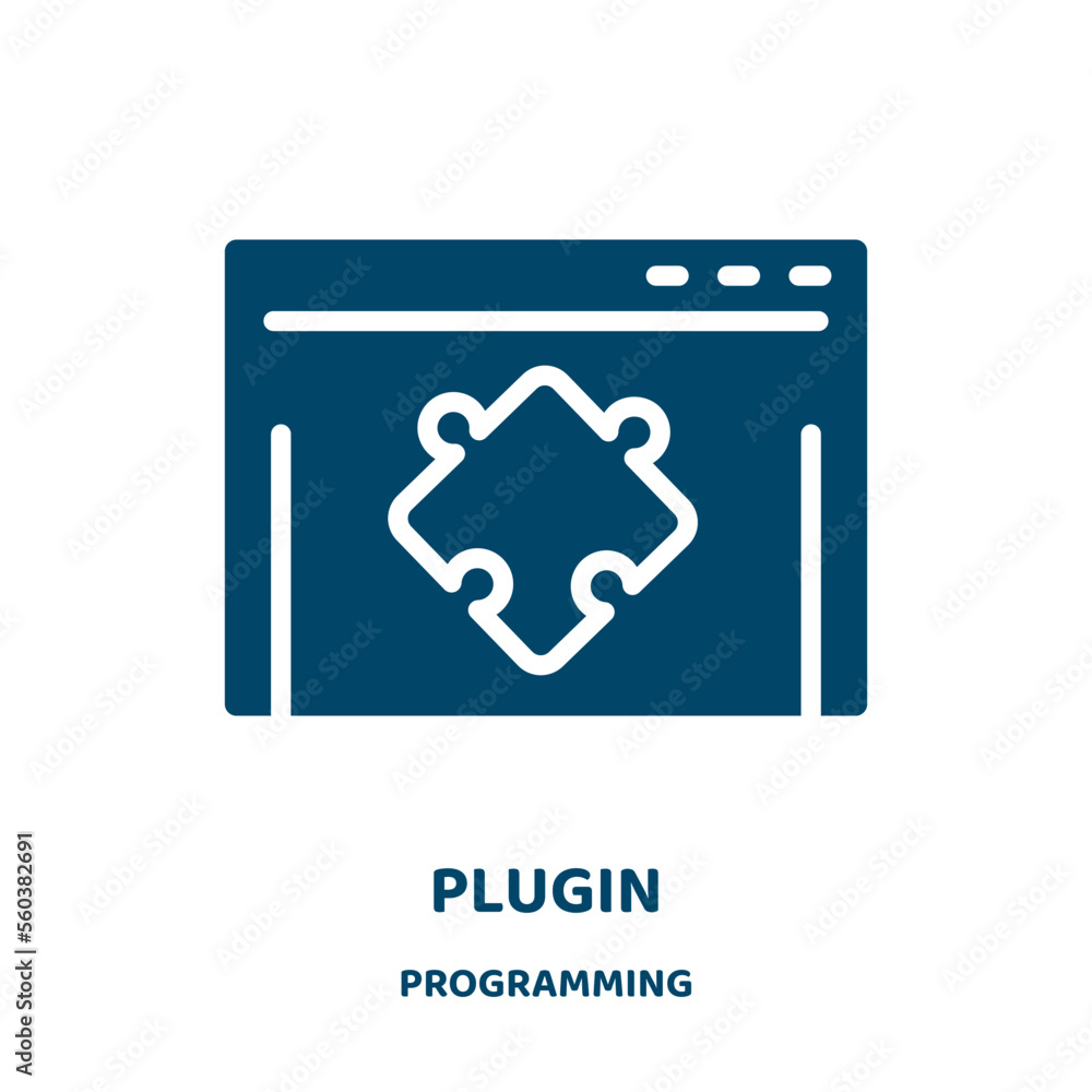 Poster plugin vector icon from programming collection. simple filled flat symbol for mobile concept and web