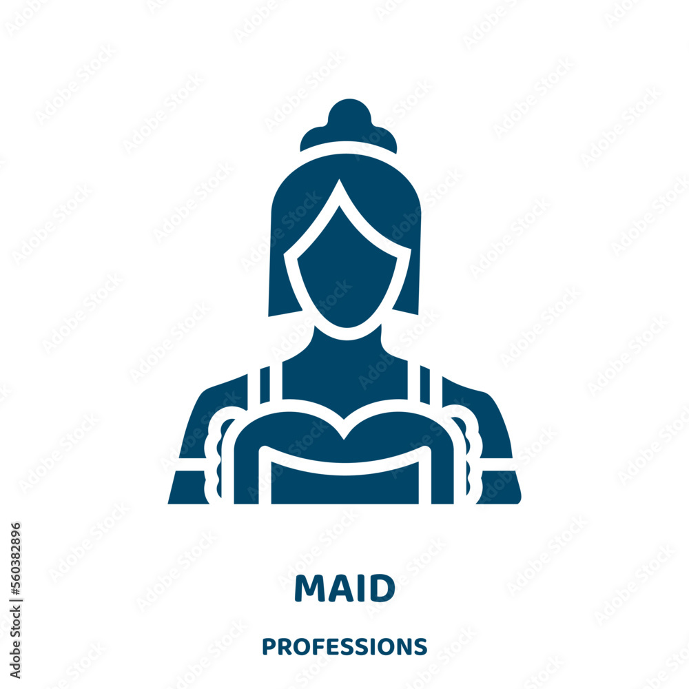Poster maid vector icon from professions collection. service filled flat symbol for mobile concept and web 