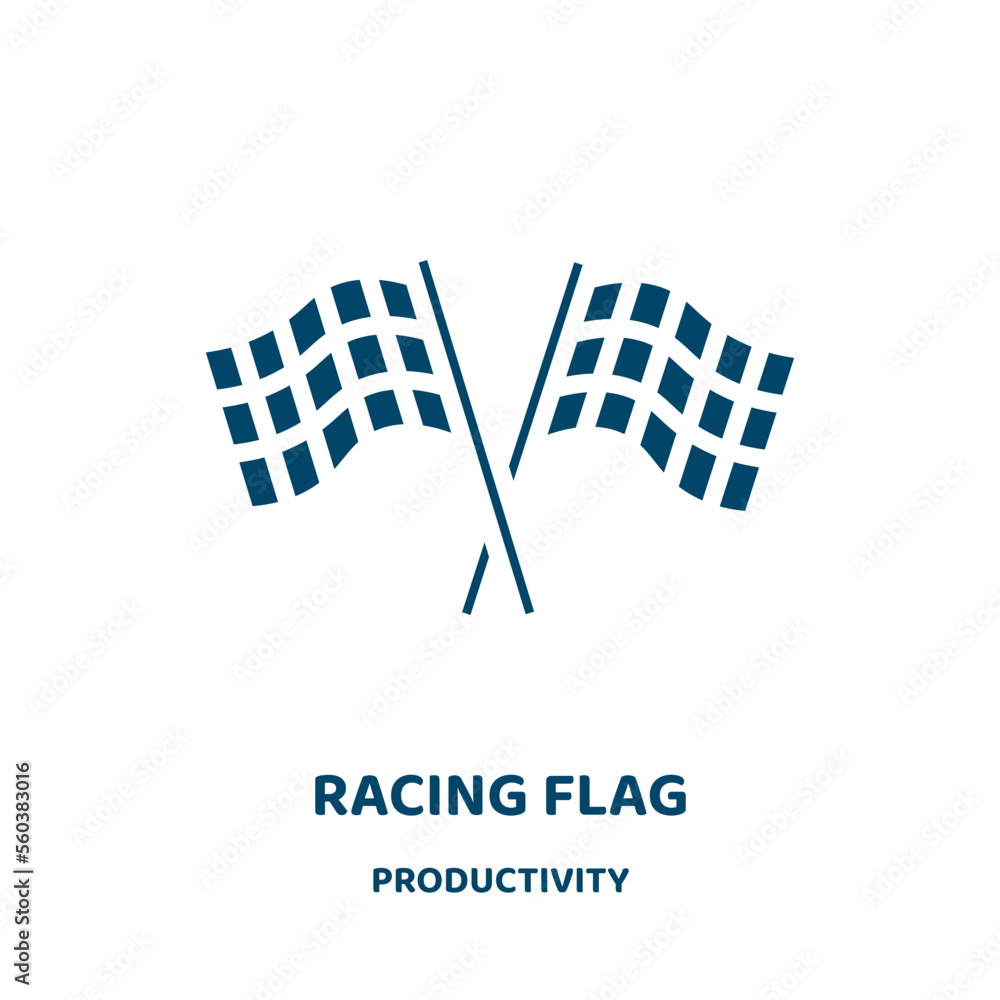 Poster racing flag vector icon from productivity collection. flag filled flat symbol for mobile concept and
