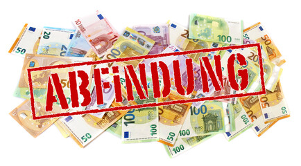 Abfindung Stempel - Euro Geldscheine; Banknoten Freigestellt