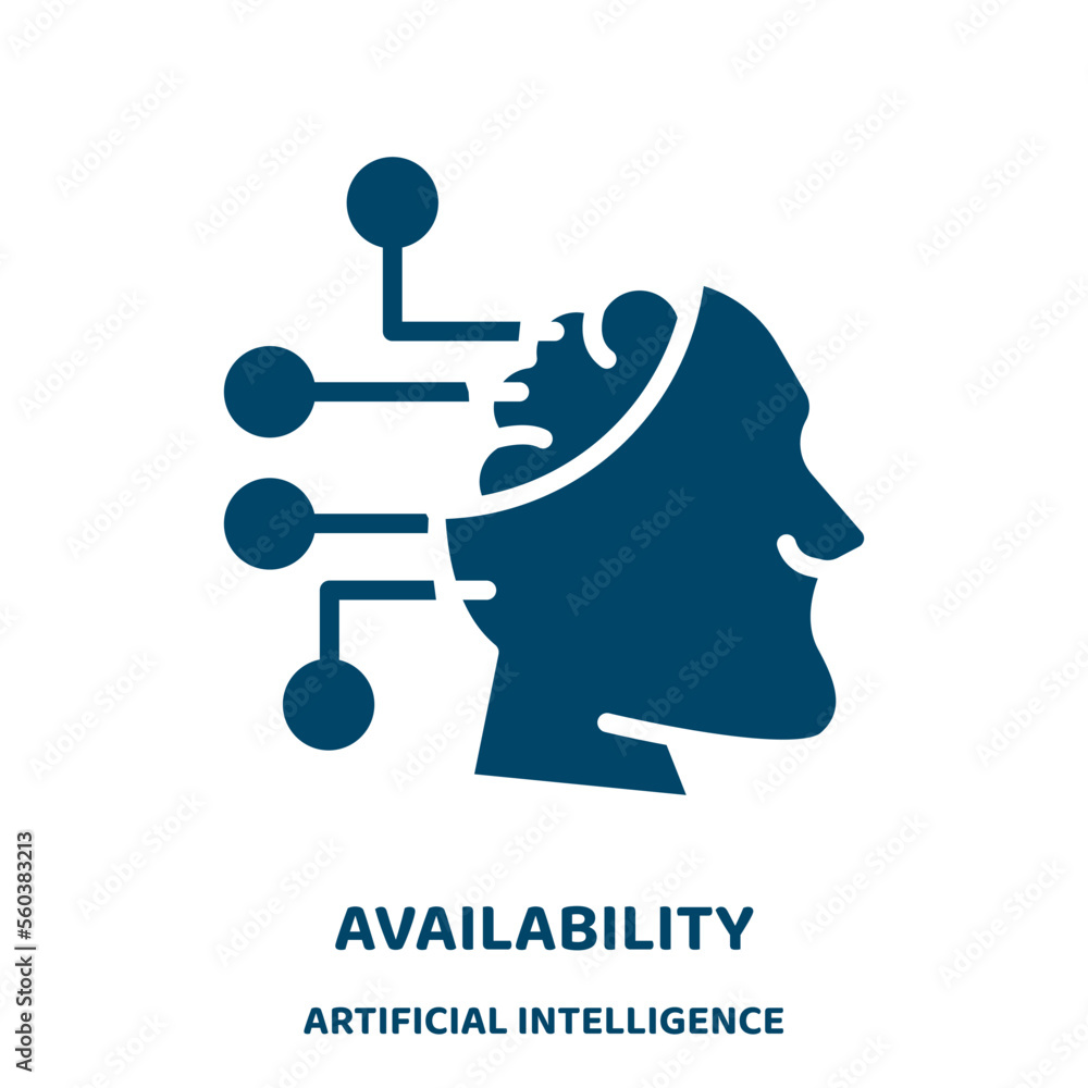 Aufkleber availability vector icon from artificial intelligence collection. available filled flat symbol for m