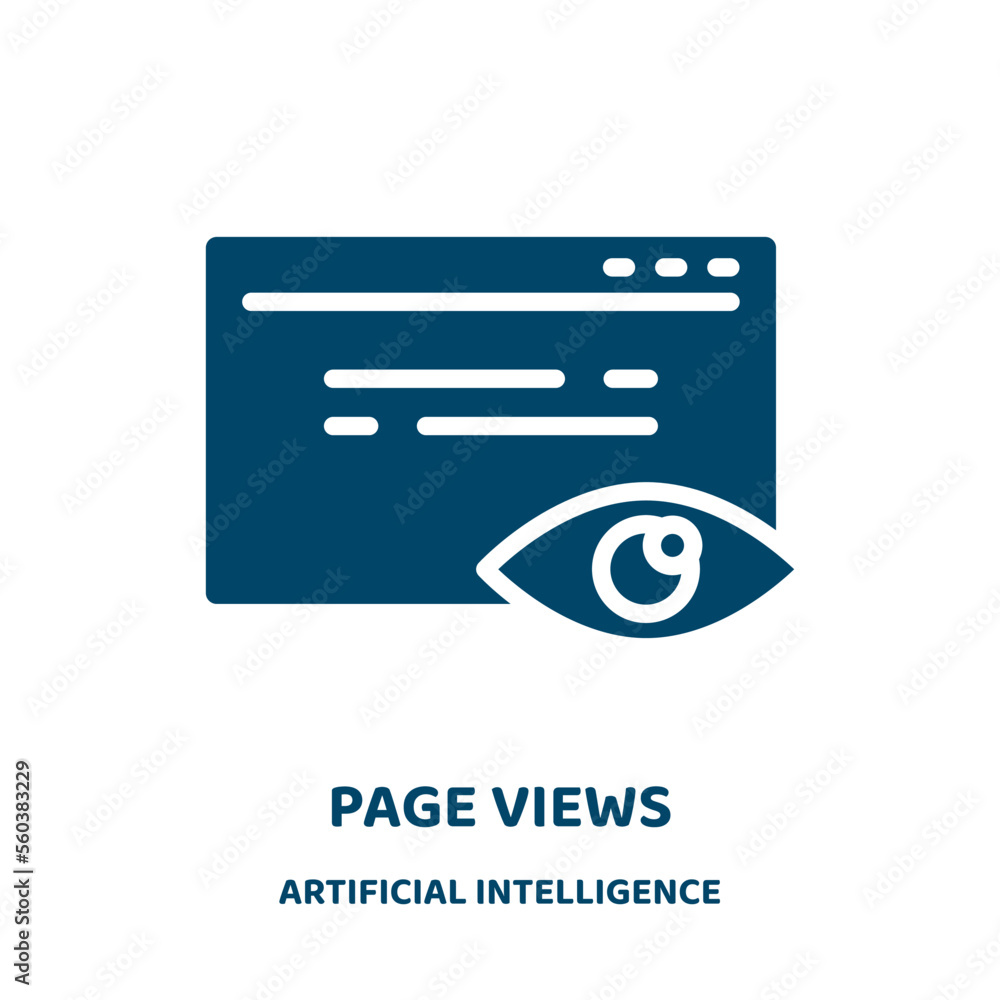 Poster page views vector icon from artificial intelligence collection. page filled flat symbol for mobile c