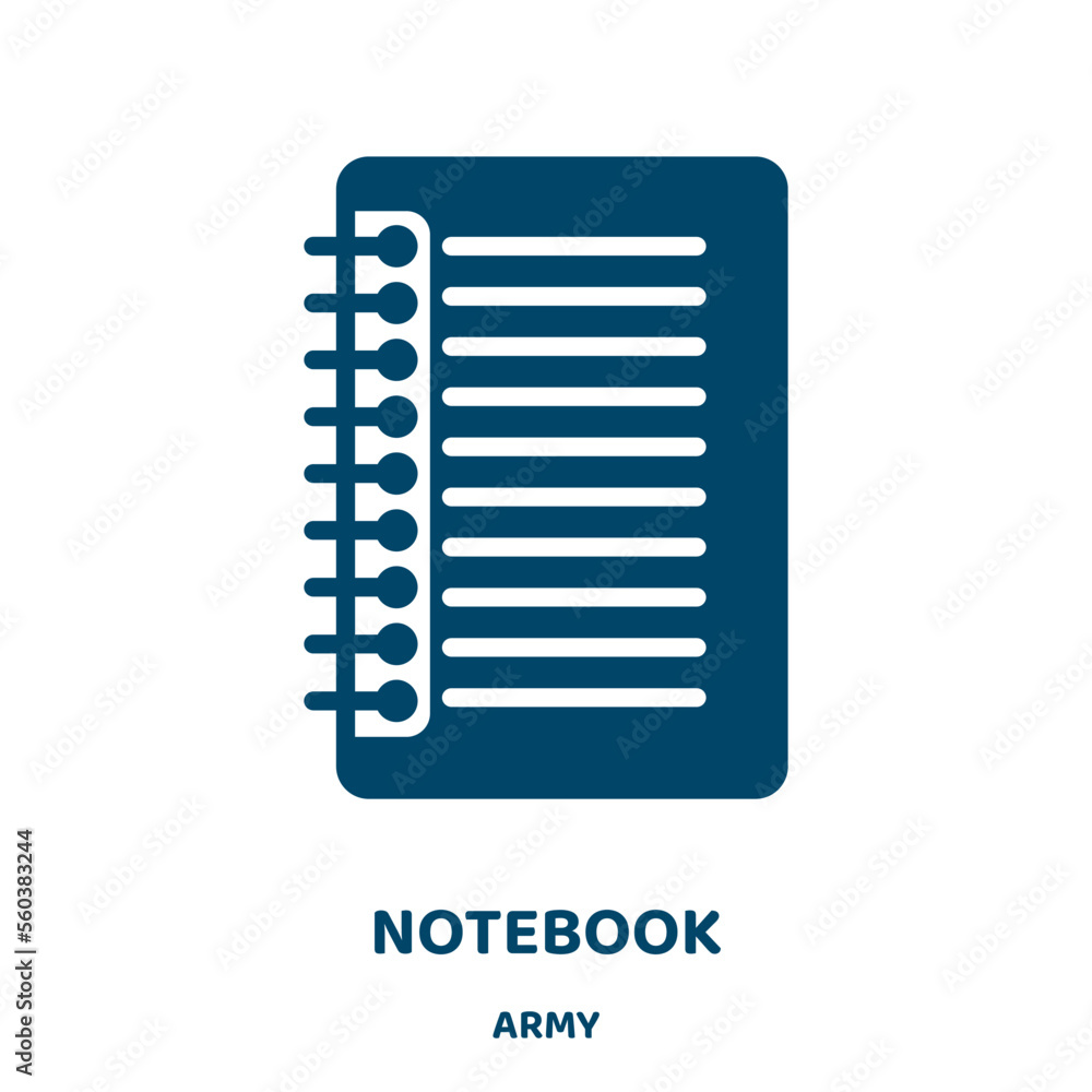 Aufkleber notebook vector icon from army collection. paper filled flat symbol for mobile concept and web desig