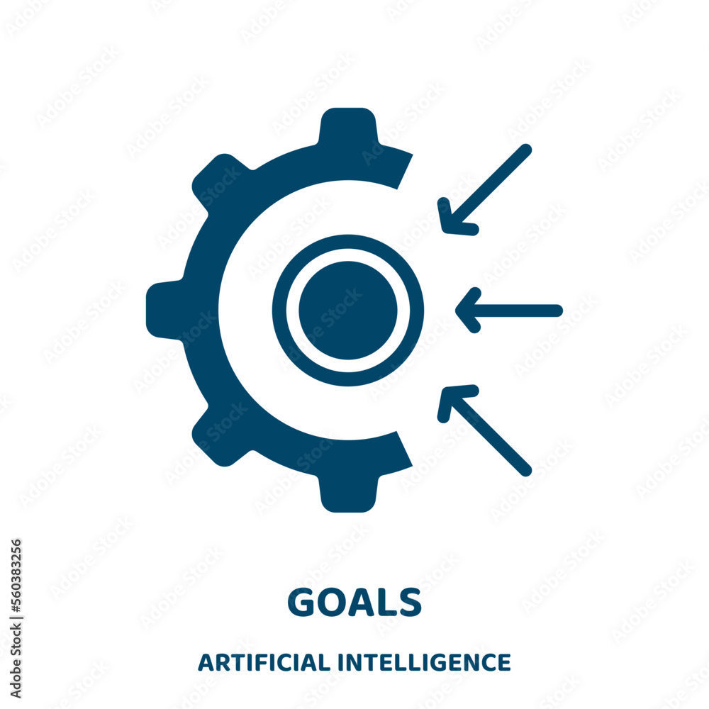 Poster goals vector icon from artificial intelligence collection. goal filled flat symbol for mobile concep