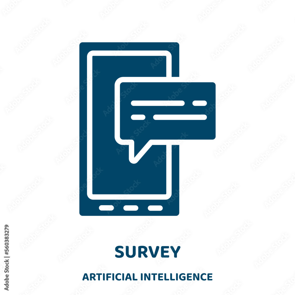Poster survey vector icon from artificial intelligence collection. business filled flat symbol for mobile c