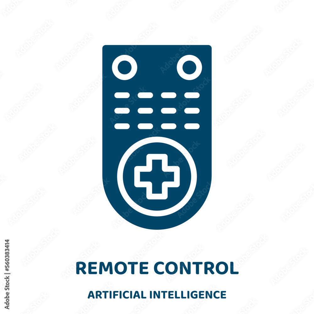 Poster remote control vector icon from artificial intelligence collection. remote filled flat symbol for mo