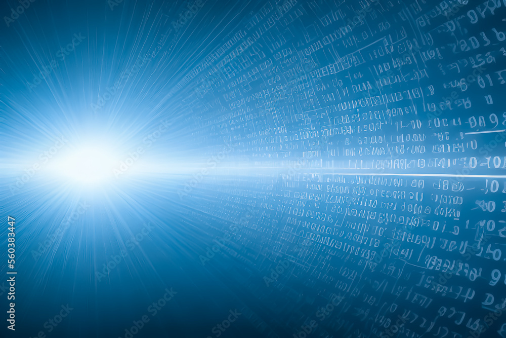 Poster binary code pattern. abstract blue background.futuristic particles for business,science and technolo
