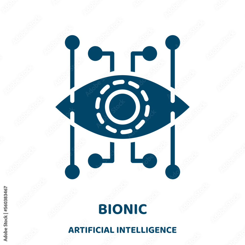 Poster bionic vector icon from artificial intelligence collection. robot filled flat symbol for mobile conc