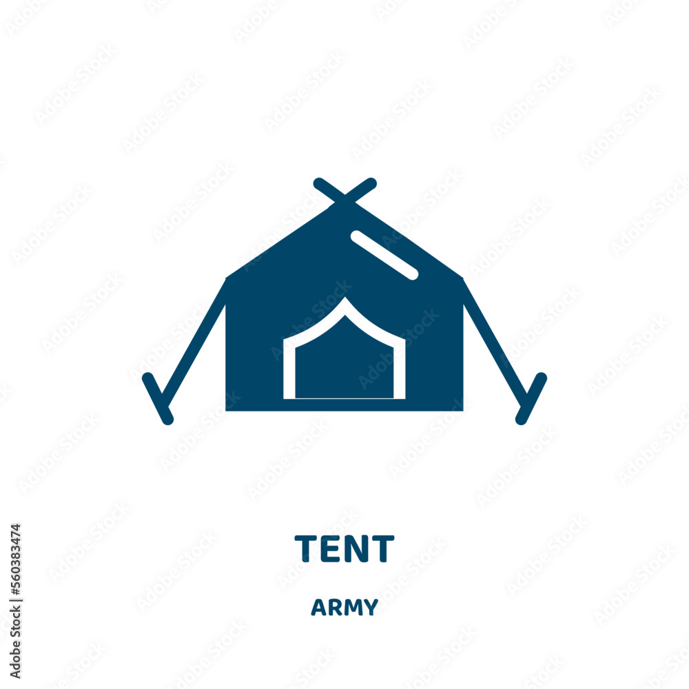 Poster tent vector icon from army collection. camp filled flat symbol for mobile concept and web design. bl