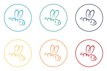Bee icon. Set of illustrations