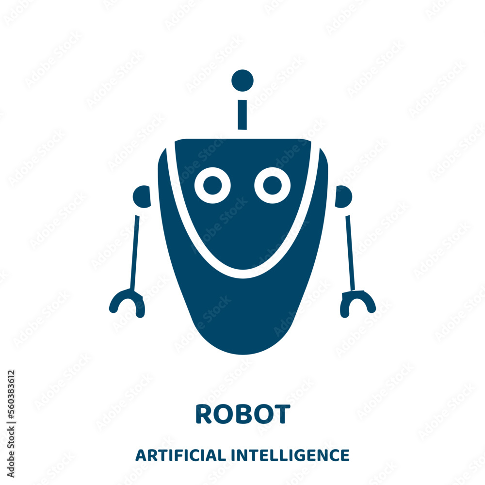 Poster robot vector icon from artificial intelligence collection. machine filled flat symbol for mobile con