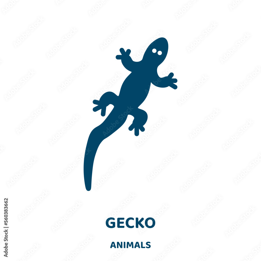 Poster gecko vector icon from animals collection. reptile filled flat symbol for mobile concept and web des
