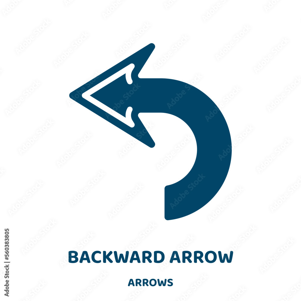 Poster backward arrow vector icon from arrows collection. next filled flat symbol for mobile concept and we