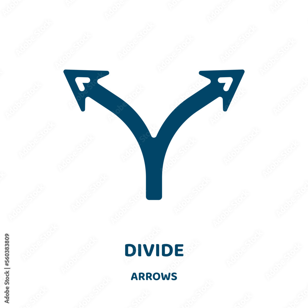 Aufkleber divide vector icon from arrows collection. circle filled flat symbol for mobile concept and web desi