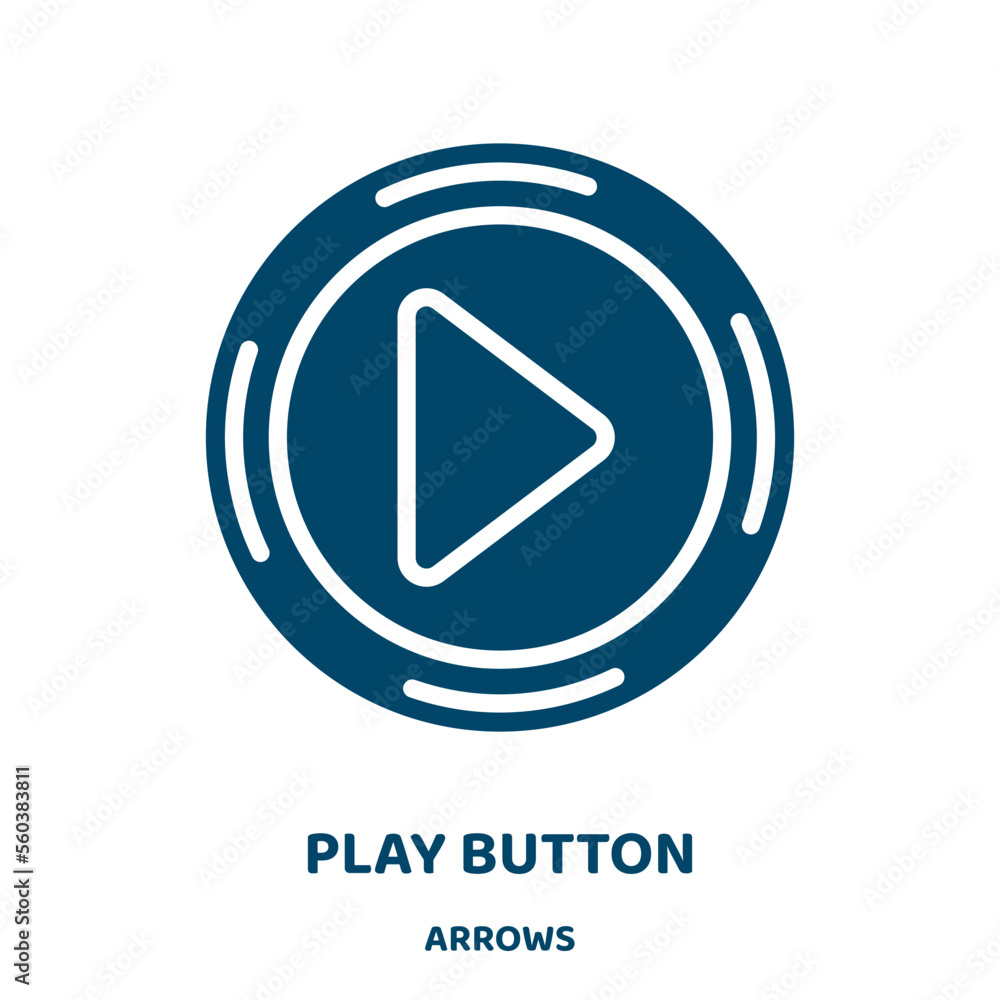 Poster play button vector icon from arrows collection. play filled flat symbol for mobile concept and web d
