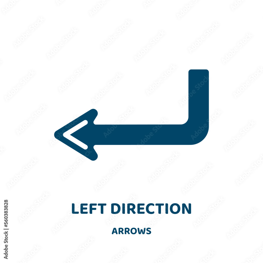 Poster left direction vector icon from arrows collection. direction filled flat symbol for mobile concept a