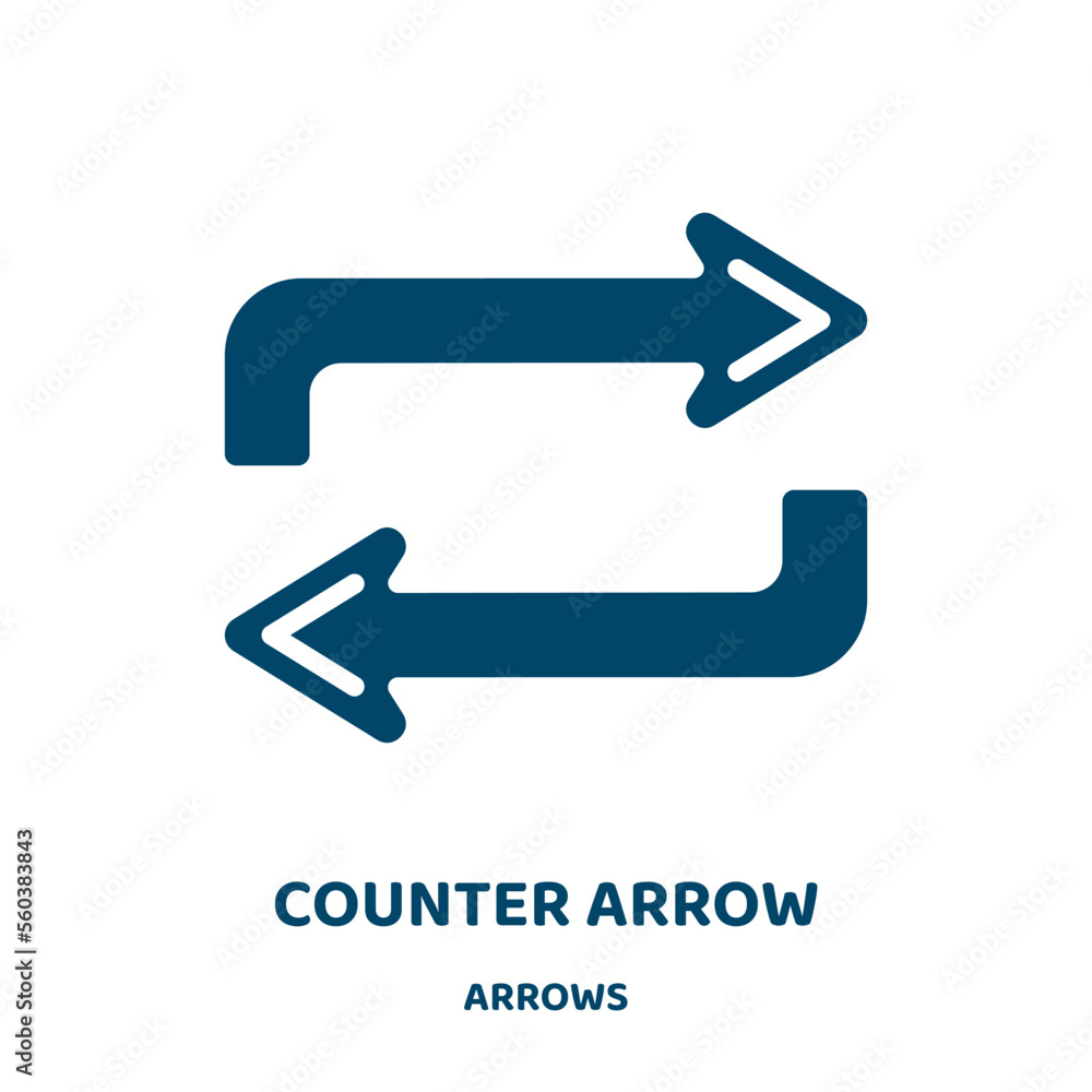 Poster counter arrow vector icon from arrows collection. arrow filled flat symbol for mobile concept and we
