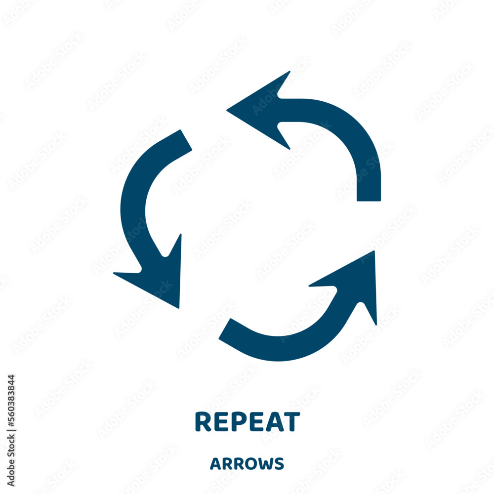 Poster repeat vector icon from arrows collection. arrow filled flat symbol for mobile concept and web desig
