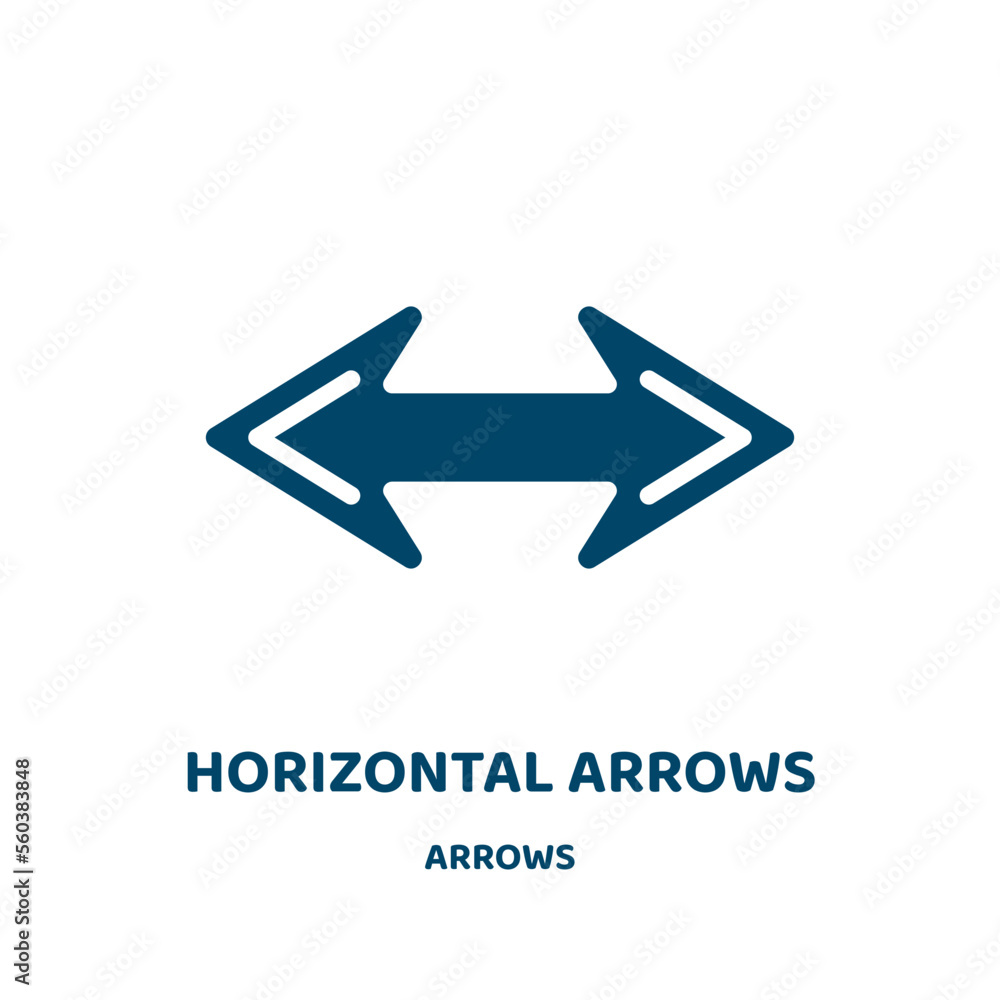 Poster horizontal arrows vector icon from arrows collection. arrow filled flat symbol for mobile concept an