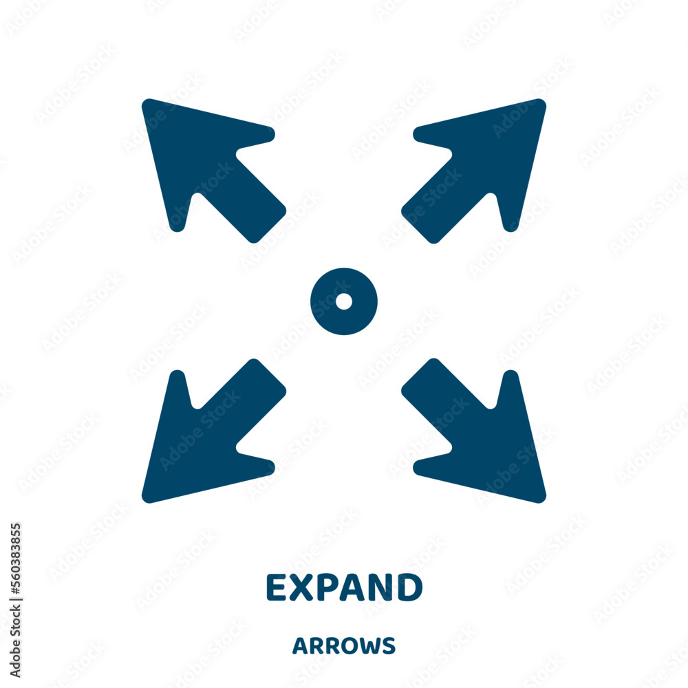 Poster expand vector icon from arrows collection. arrow filled flat symbol for mobile concept and web desig