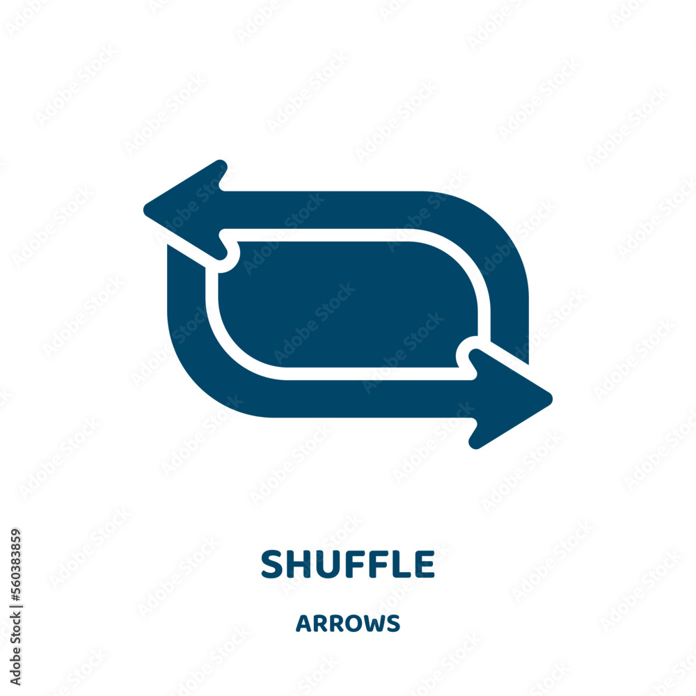 Poster shuffle vector icon from arrows collection. play filled flat symbol for mobile concept and web desig