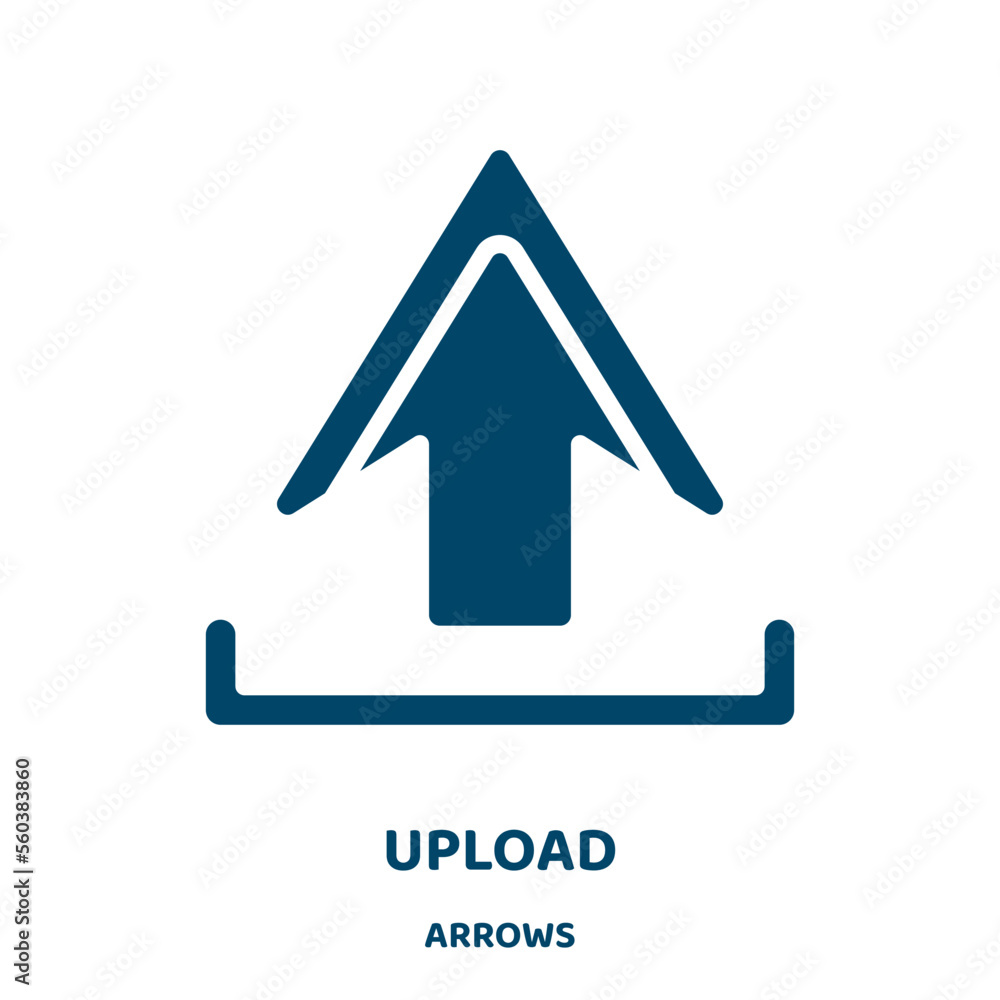 Poster upload vector icon from arrows collection. data filled flat symbol for mobile concept and web design