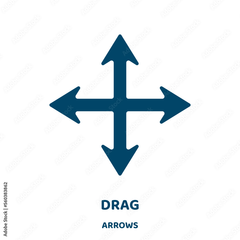 Aufkleber drag vector icon from arrows collection. pointer filled flat symbol for mobile concept and web desig