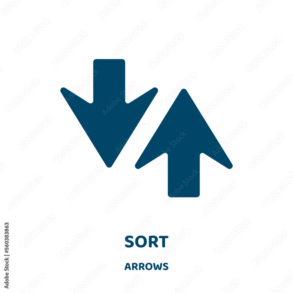 Poster sort vector icon from arrows collection. sorting filled flat symbol for mobile concept and web desig
