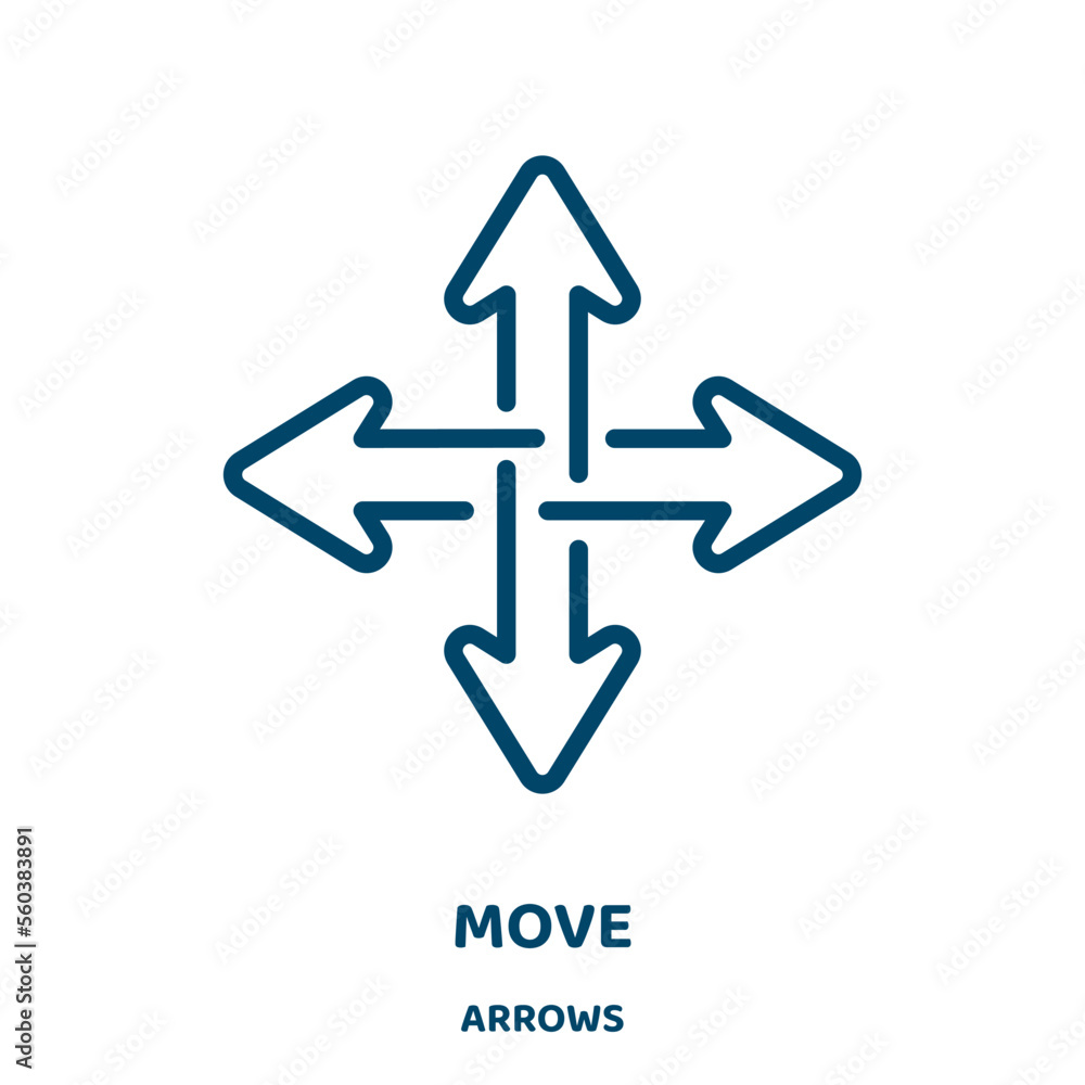 Aufkleber move vector icon from arrows collection. delivery filled flat symbol for mobile concept and web desi