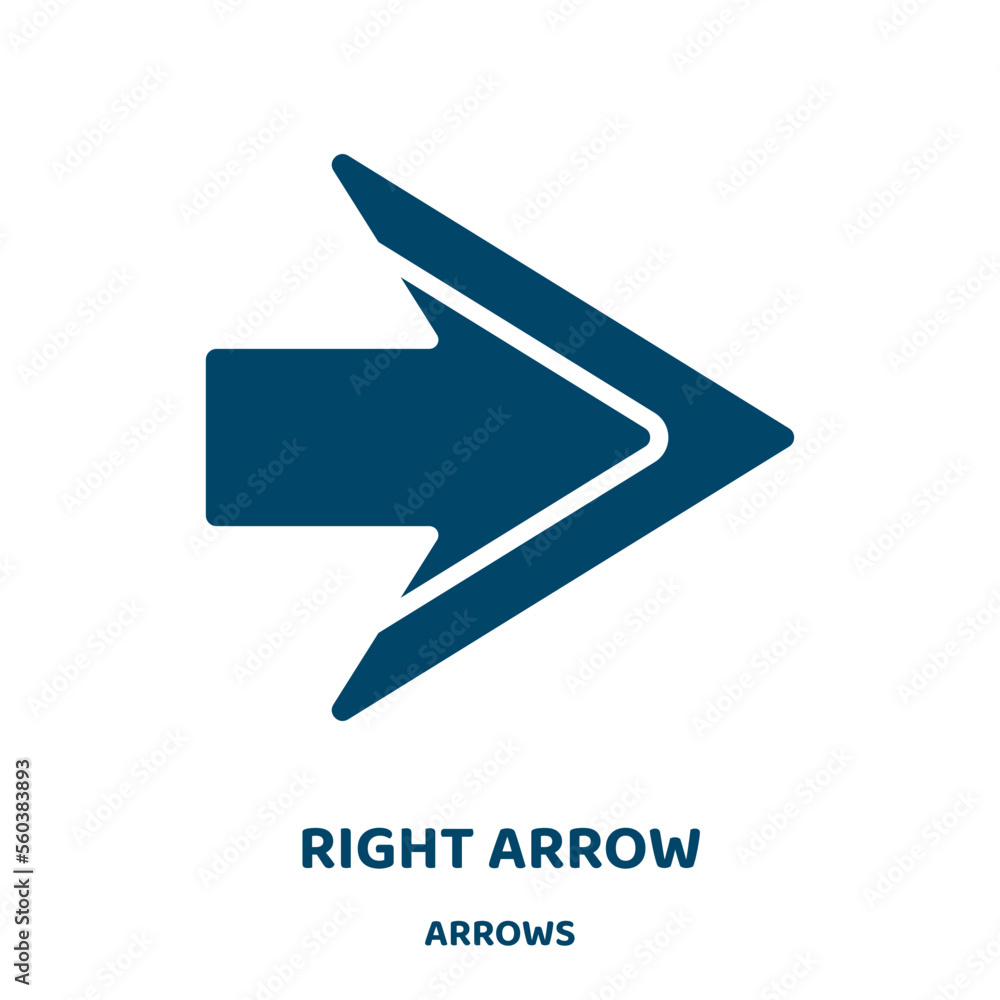 Aufkleber right arrow vector icon from arrows collection. arrow filled flat symbol for mobile concept and web 