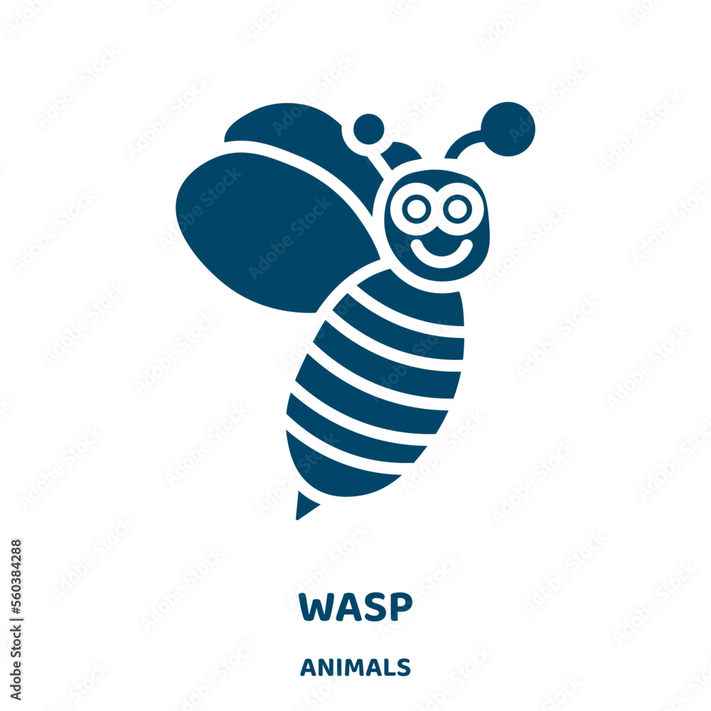Poster wasp vector icon from animals collection. bee filled flat symbol for mobile concept and web design. 