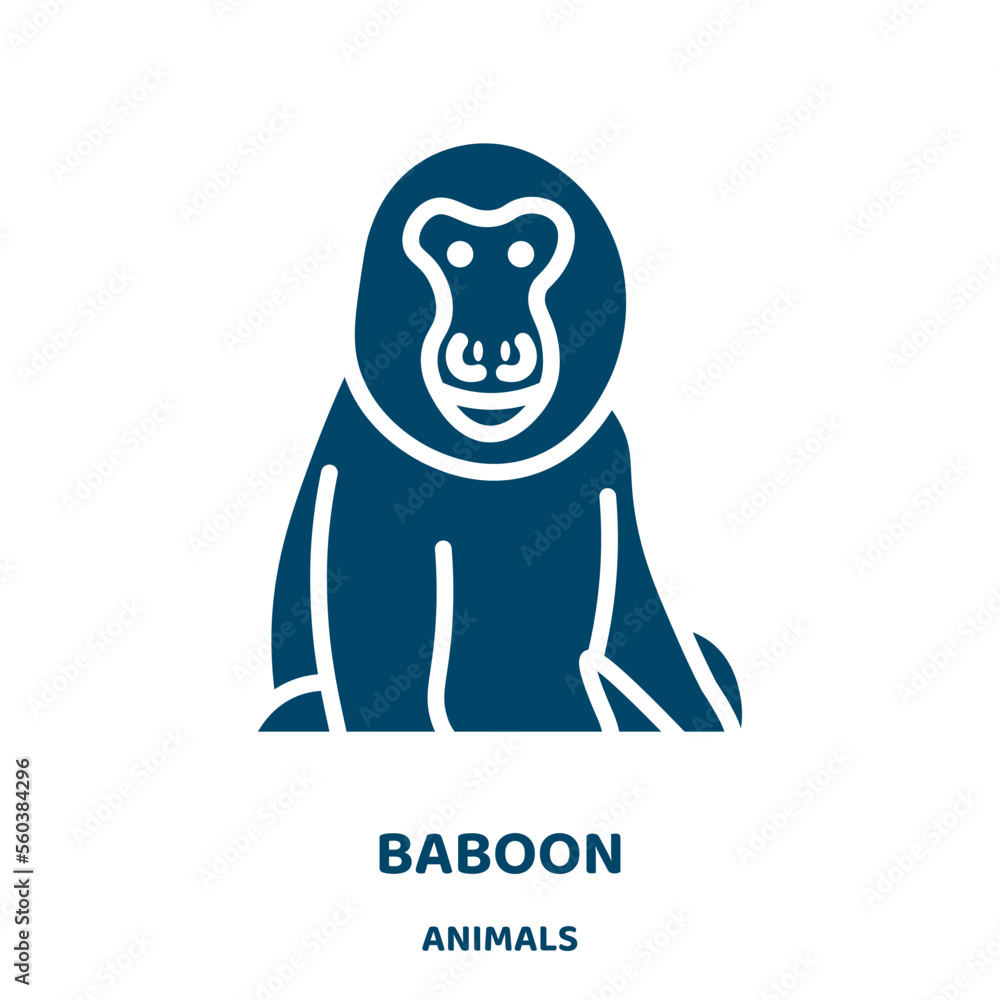 Poster baboon vector icon from animals collection. zoo filled flat symbol for mobile concept and web design
